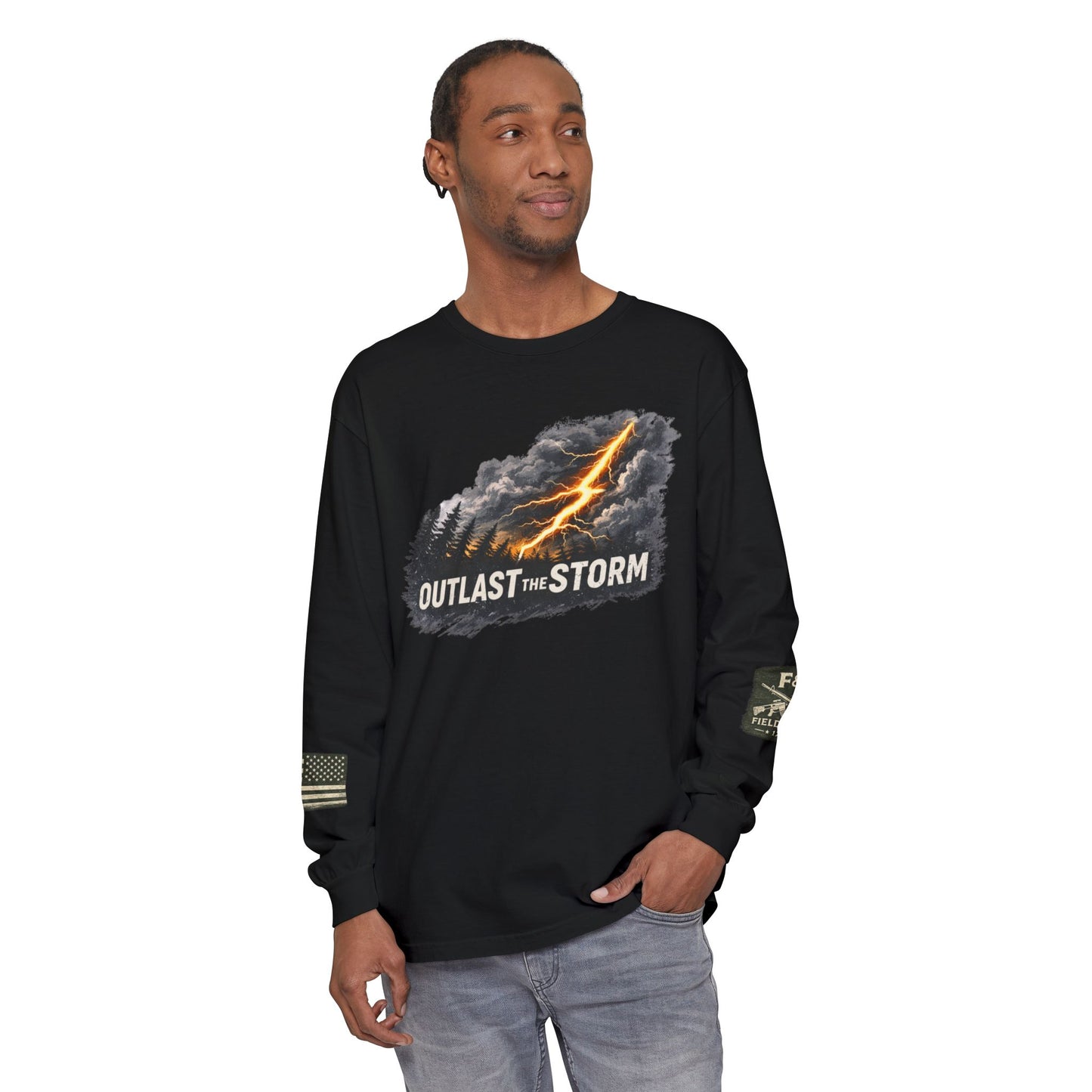 Outlast The Storm Unisex Garment-dyed Long Sleeve T-Shirt