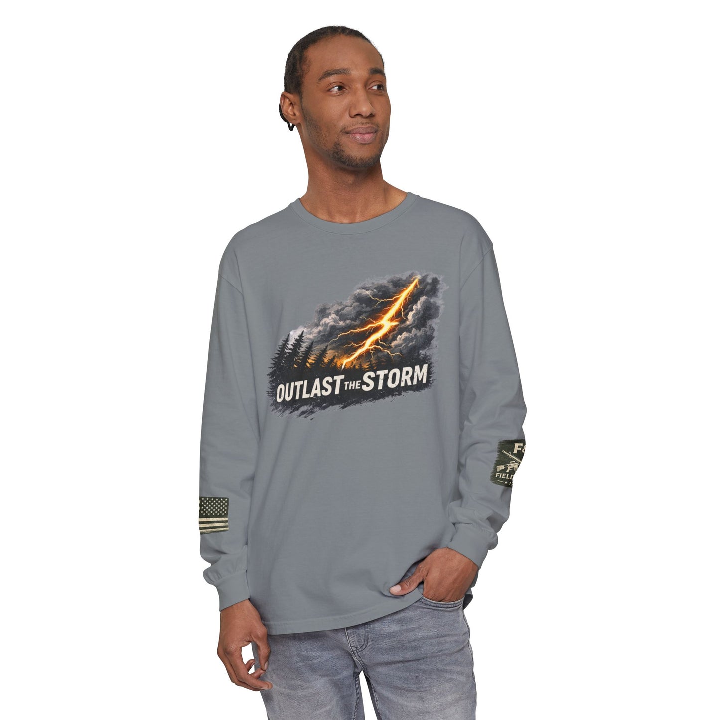 Outlast The Storm Unisex Garment-dyed Long Sleeve T-Shirt