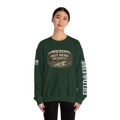 Out Here We Survive Unisex Heavy Blend™ Crewneck Sweatshirt