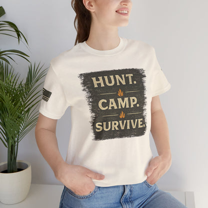 Hunt Camp Survive Unisex Jersey Short Sleeve Tee