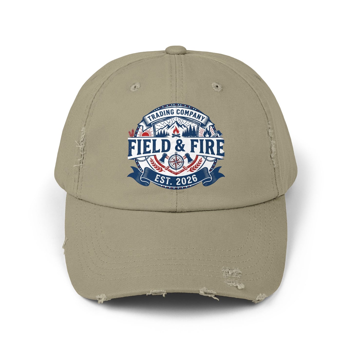 FNF Medallion Unisex Distressed Cap - Blue/Red Graphic