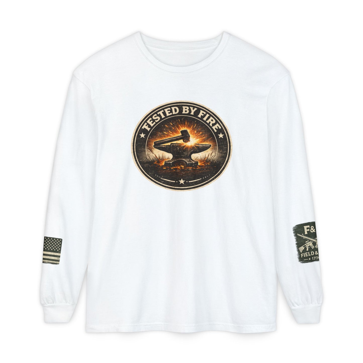 Tested By Fire Unisex Garment-dyed Long Sleeve T-Shirt