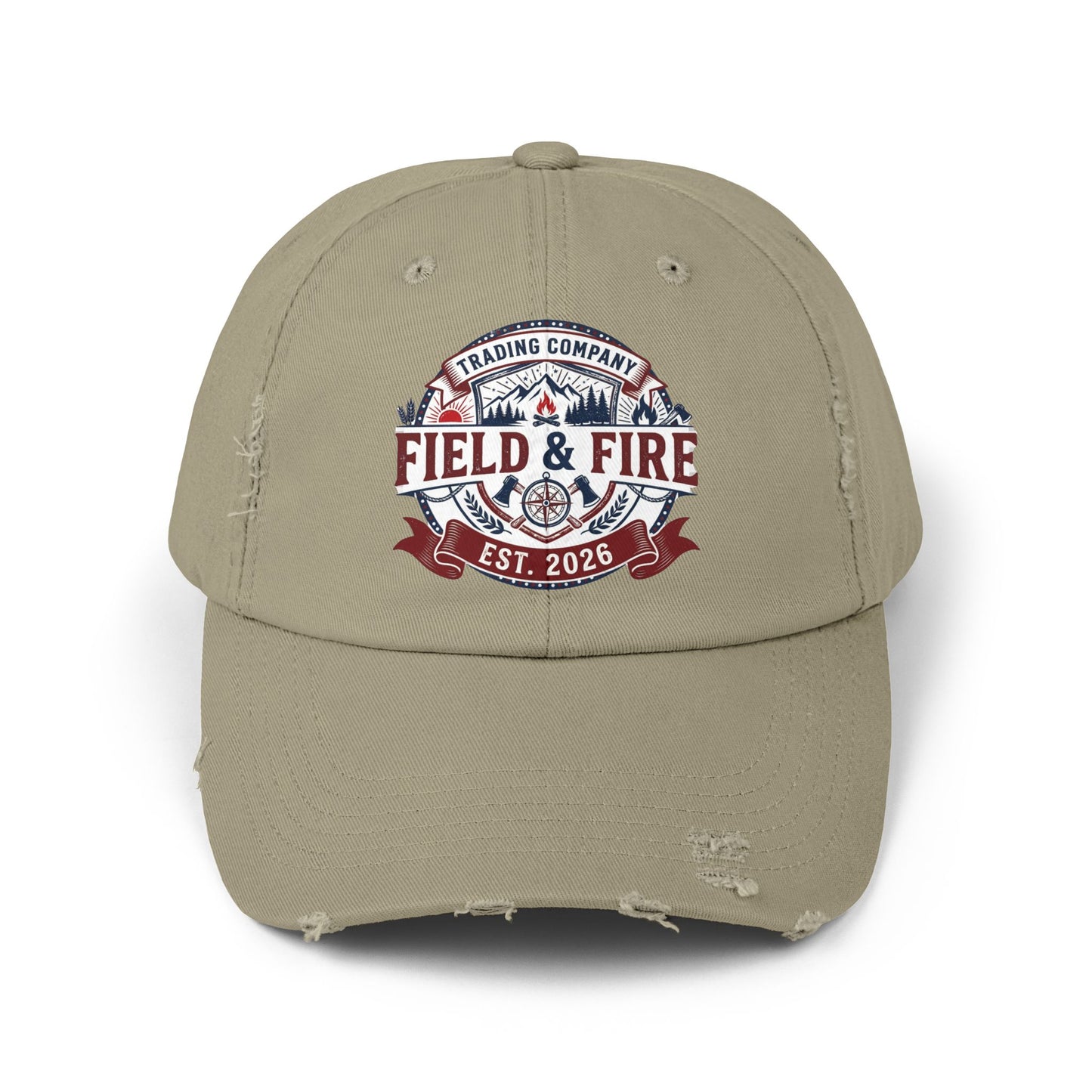 FNF Medallion Unisex Distressed Cap - Red & Blue Graphic
