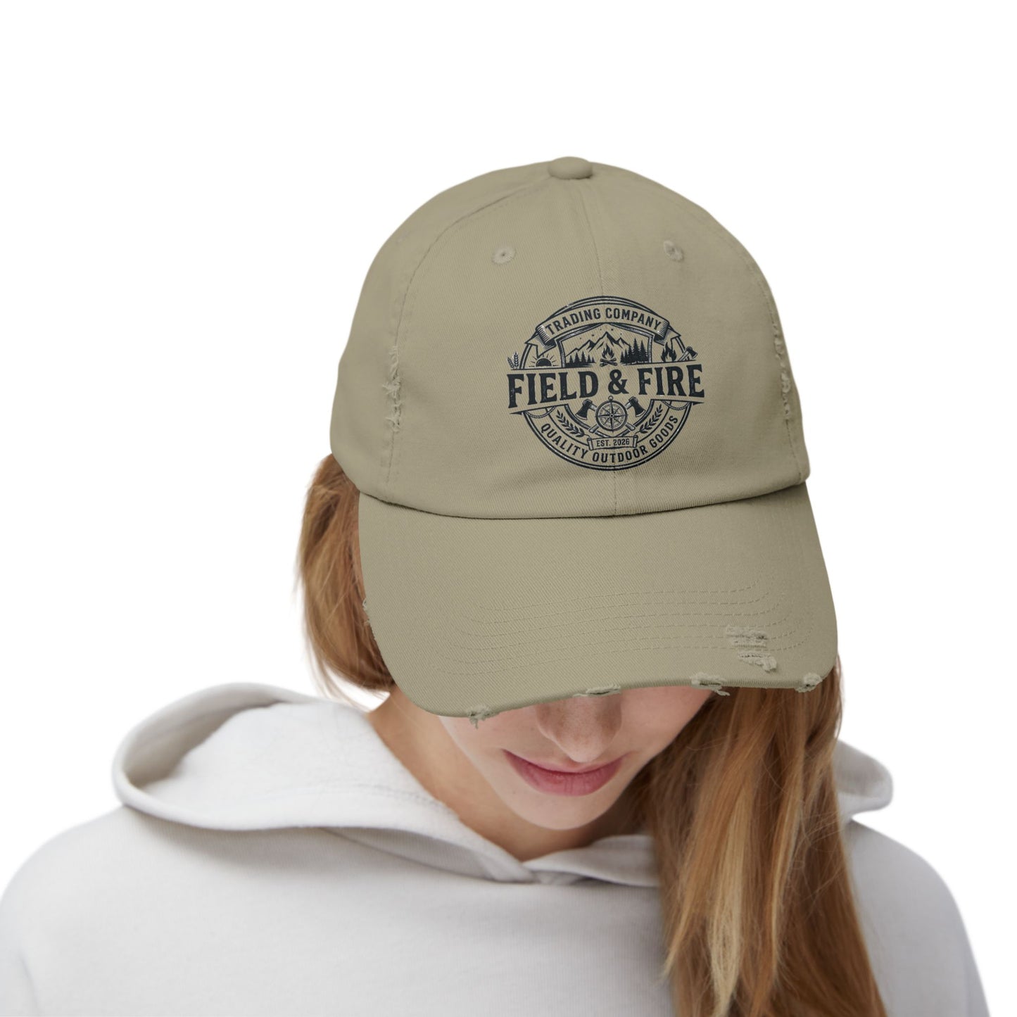 FNF Medallion Unisex Distressed Cap - Black Graphic
