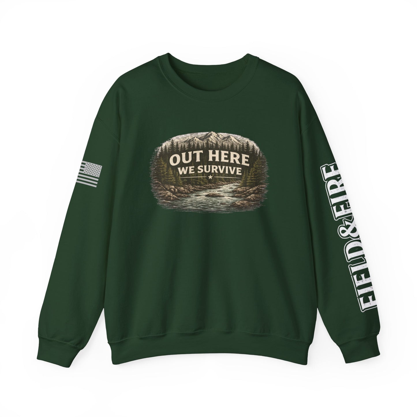 Out Here We Survive Unisex Heavy Blend™ Crewneck Sweatshirt