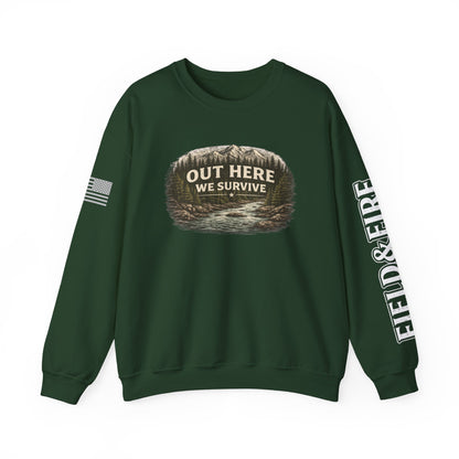 Out Here We Survive Unisex Heavy Blend™ Crewneck Sweatshirt