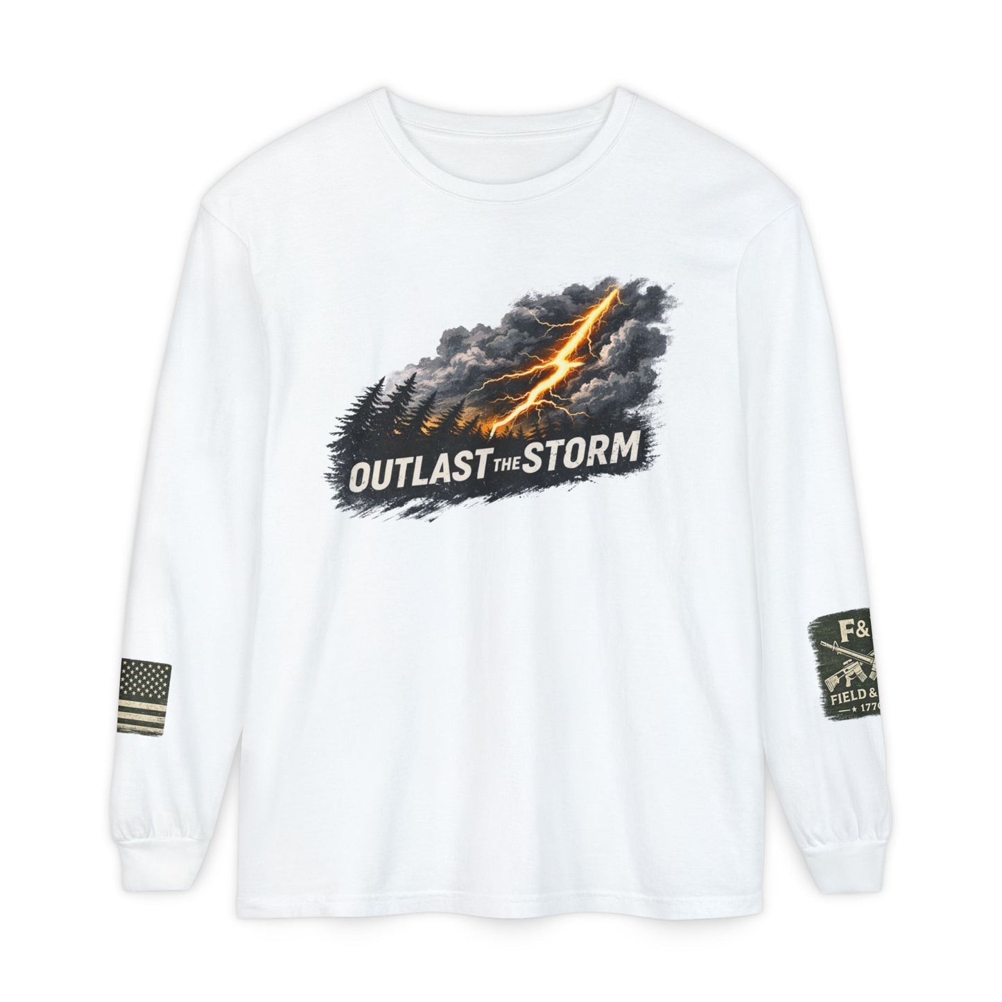 Outlast The Storm Unisex Garment-dyed Long Sleeve T-Shirt