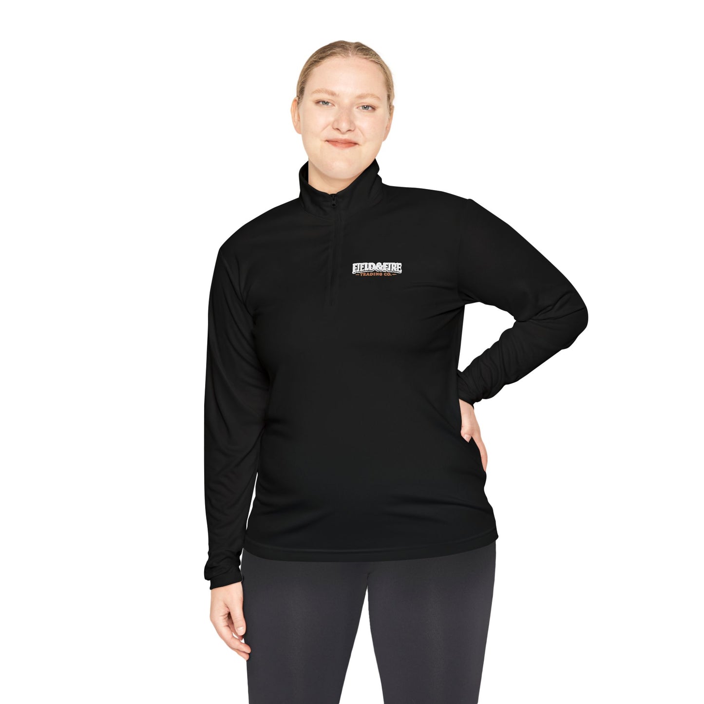 Field & Fire Trading Co Word Logo Unisex Quarter Zip Pullover