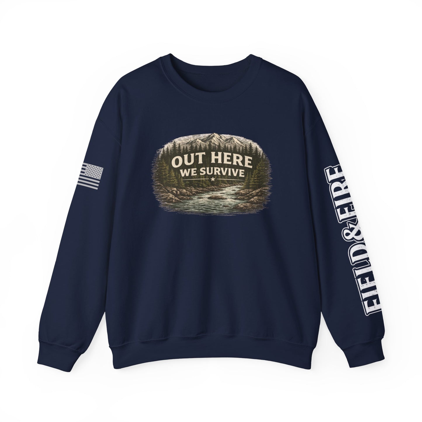 Out Here We Survive Unisex Heavy Blend™ Crewneck Sweatshirt