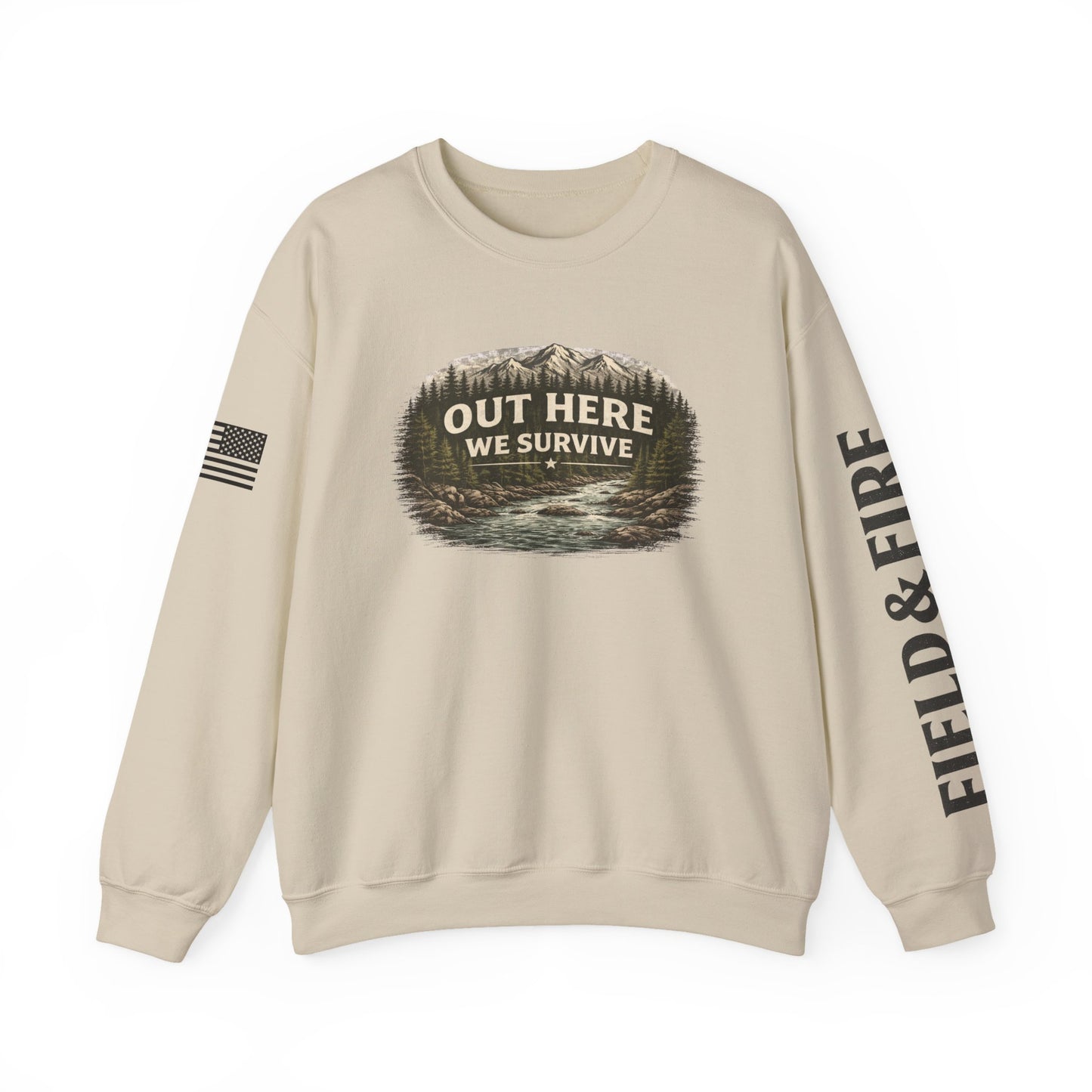 Out Here We Survive Unisex Heavy Blend™ Crewneck Sweatshirt