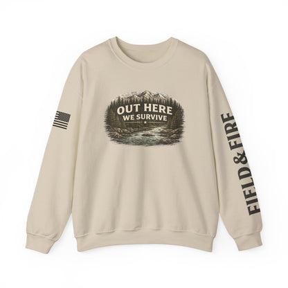 Out Here We Survive Unisex Heavy Blend™ Crewneck Sweatshirt