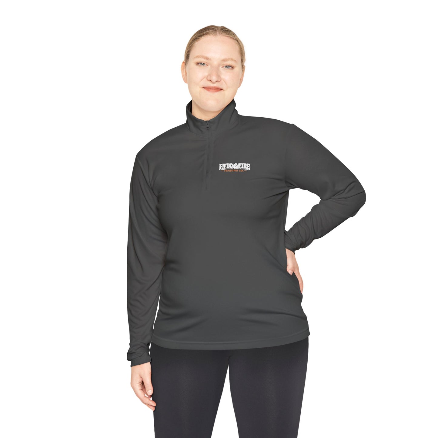 Field & Fire Trading Co Word Logo Unisex Quarter Zip Pullover