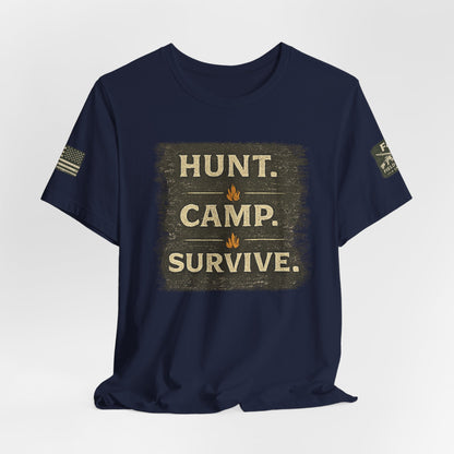 Hunt Camp Survive Unisex Jersey Short Sleeve Tee