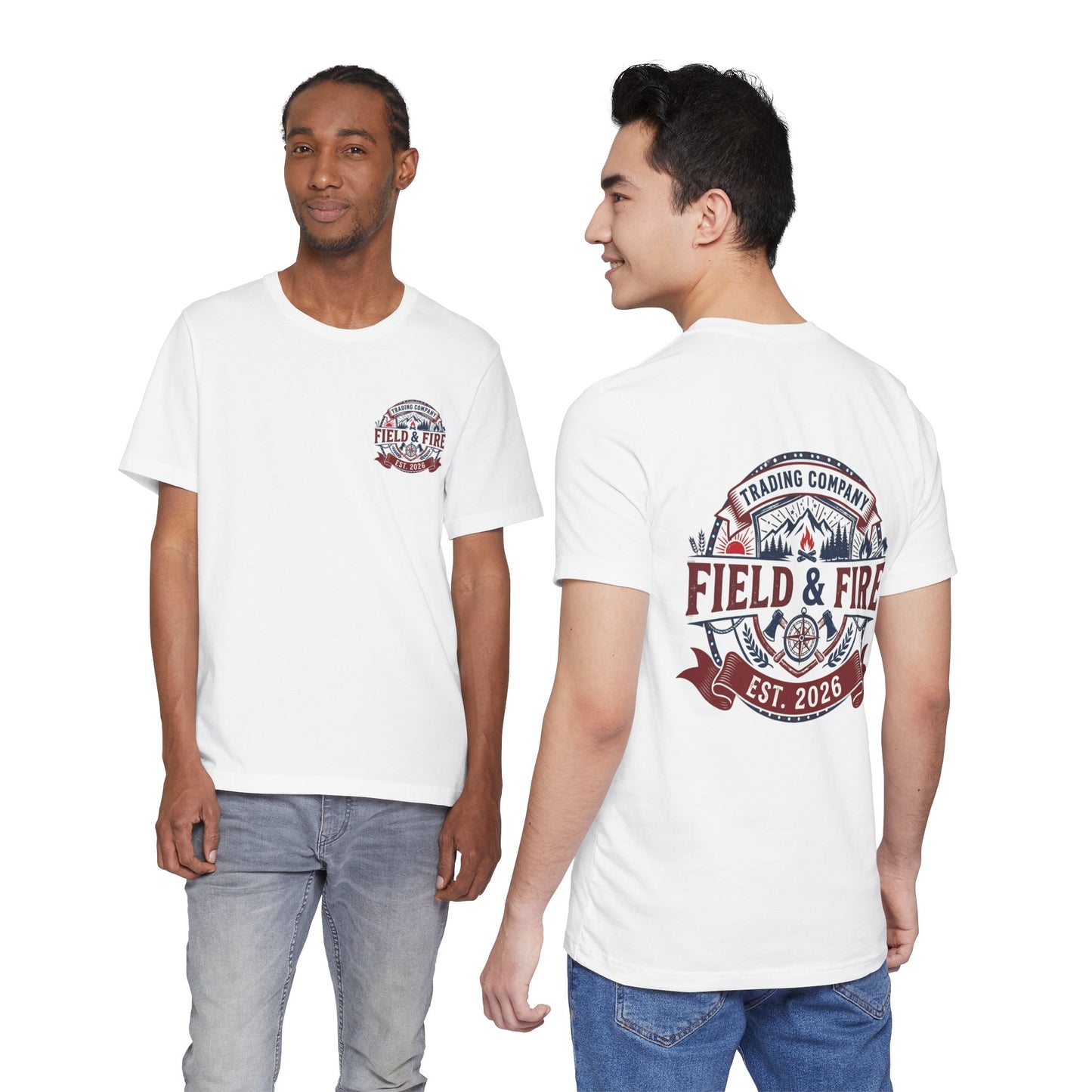 FNF Medallion Unisex Jersey Short Sleeve Tee - Red & Blue Design
