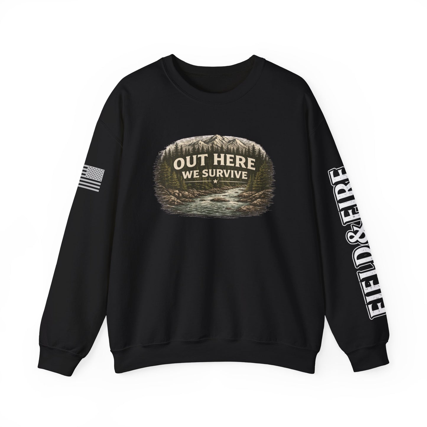 Out Here We Survive Unisex Heavy Blend™ Crewneck Sweatshirt