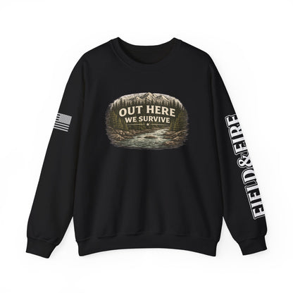 Out Here We Survive Unisex Heavy Blend™ Crewneck Sweatshirt