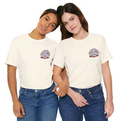 FNF Medallion Unisex Jersey Short Sleeve Tee - Red & Blue Design