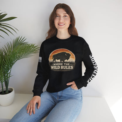 Where The Wild Rules Unisex Heavy Blend™ Crewneck Sweatshirt