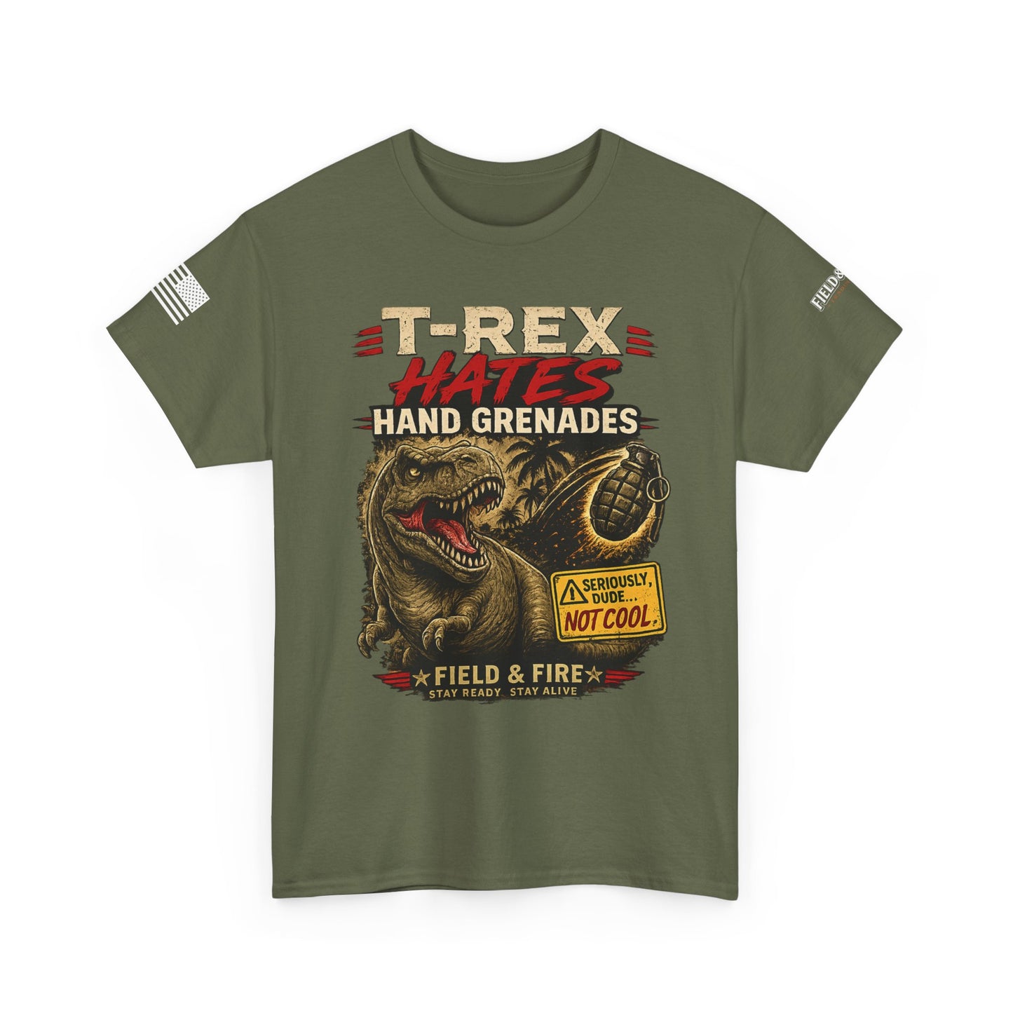 T-Rex Hates Hand Grenades Tee