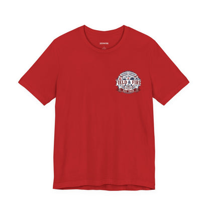 FNF Medallion Unisex Jersey Short Sleeve Tee - Red & Blue Design