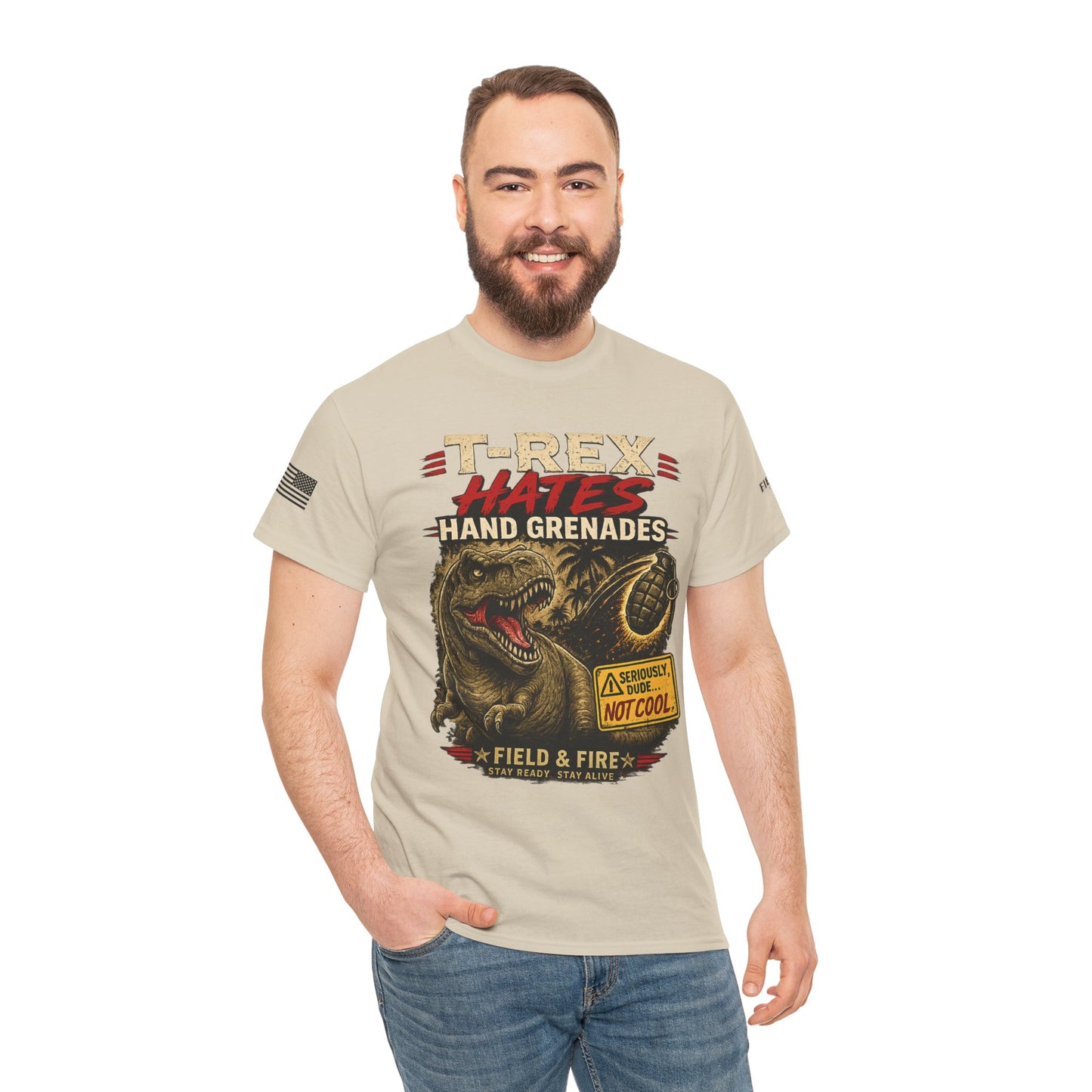 T-Rex Hates Hand Grenades Tee