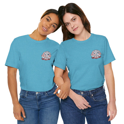 FNF Medallion Unisex Jersey Short Sleeve Tee - Red & Blue Design